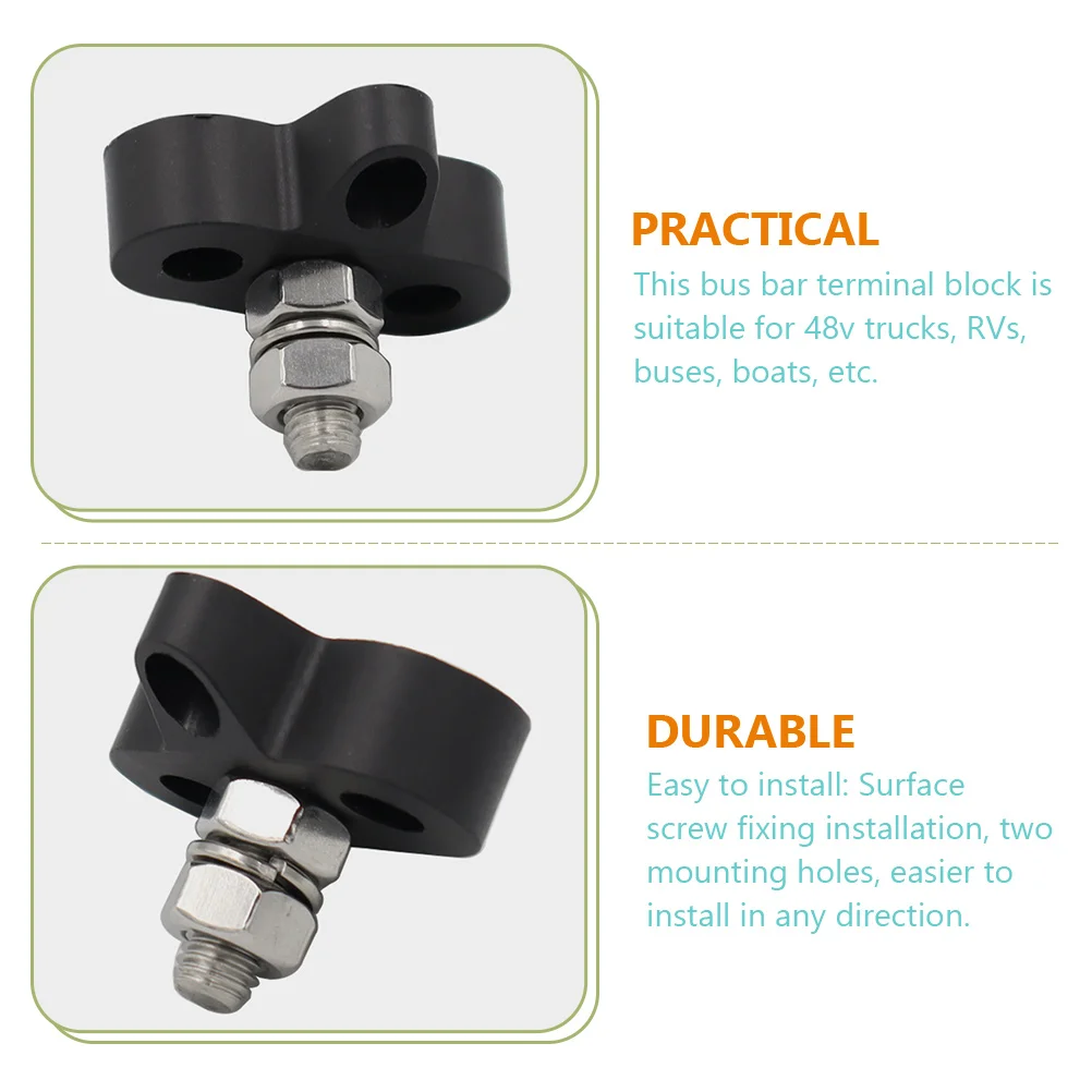 

Heavy Duty 48v Terminal Block Trucks RVs Buses Boats M8 Stainless Copper Plastic Glass Fiber Nylon Car Strips Electrical