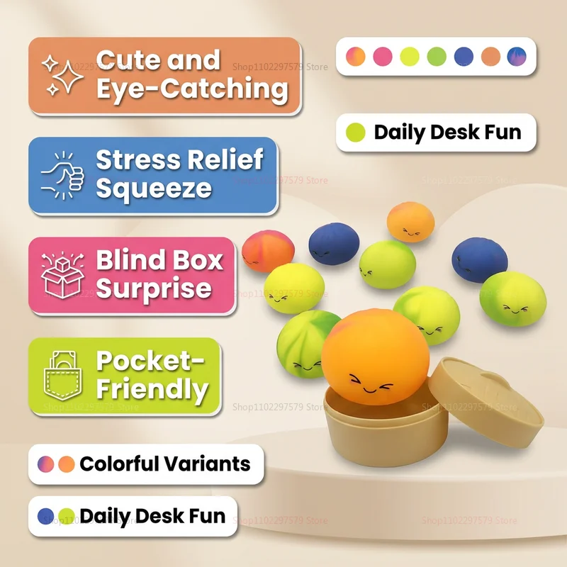 Rainbow Dumpling Squishies with Steamer Box Soft Stretchy Bao Bun Stress Relief Balls Fidget Toys for Anxiety Sensory Play Adult