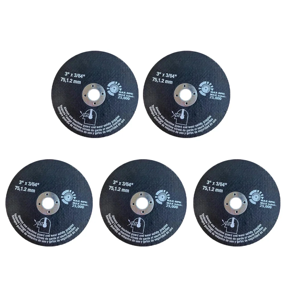 Resina circular viu a lâmina, 75mm, rebolo, disco de corte para rebarbadora, ferramenta elétrica doméstica, peça de reposição, 5pcs