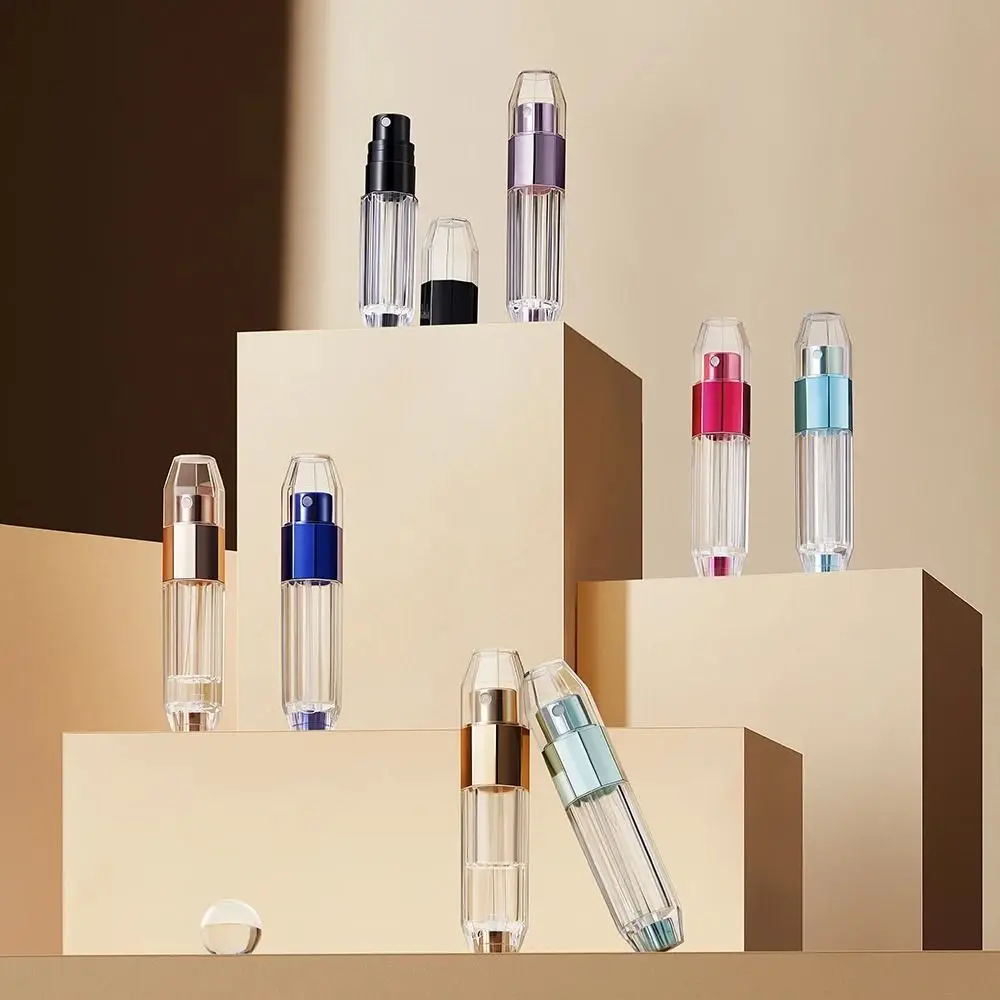 5ML Bottom Filling Bottle Octagonal Transparent Travel Atomizer Refillable Empty Bottle 5ML Spray Bottle Cosmetic Container