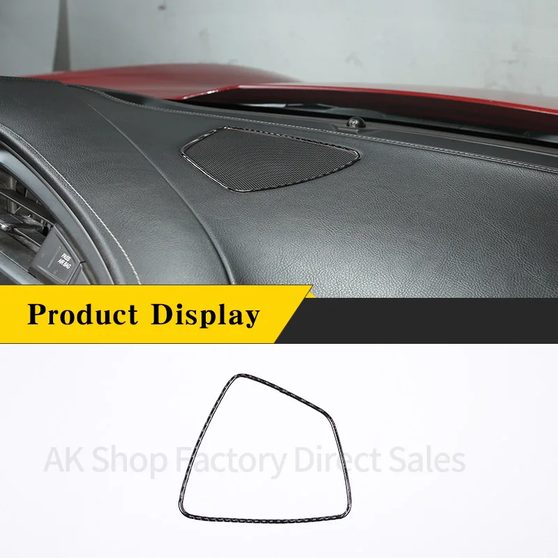 

Real Carbon Fiber Trim Dashboard Horn Frame Decorative Sticker For Chevrolet Corvette C7 2014-2019 Car Interior Accessories