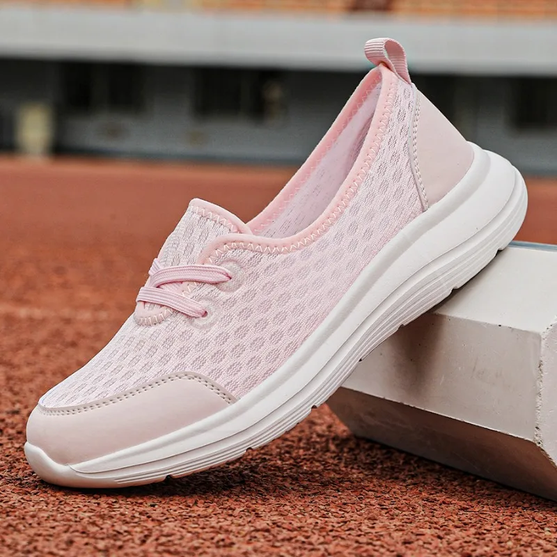 2024 Summer Oversized Slippery Shoes For Lazy People One Step Casual Women's Shoes Mom's Low Top Flat Bottom Walking Shoes