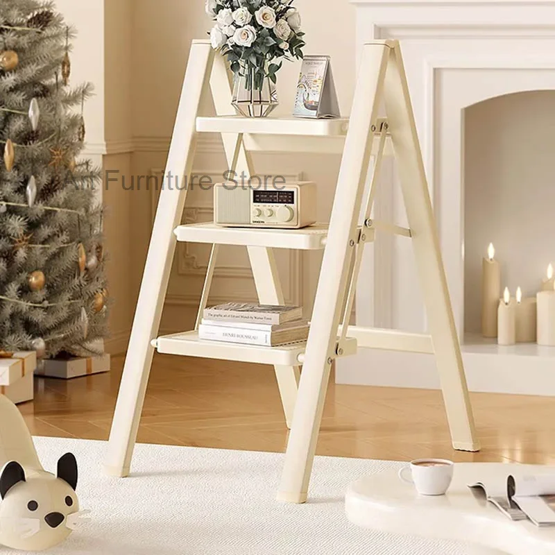 

White Free Shipping Step Stools Metal Kids Multifunction Quick Compact Ladders Outdoor Scaffolding Escada Dobravel Furnitures