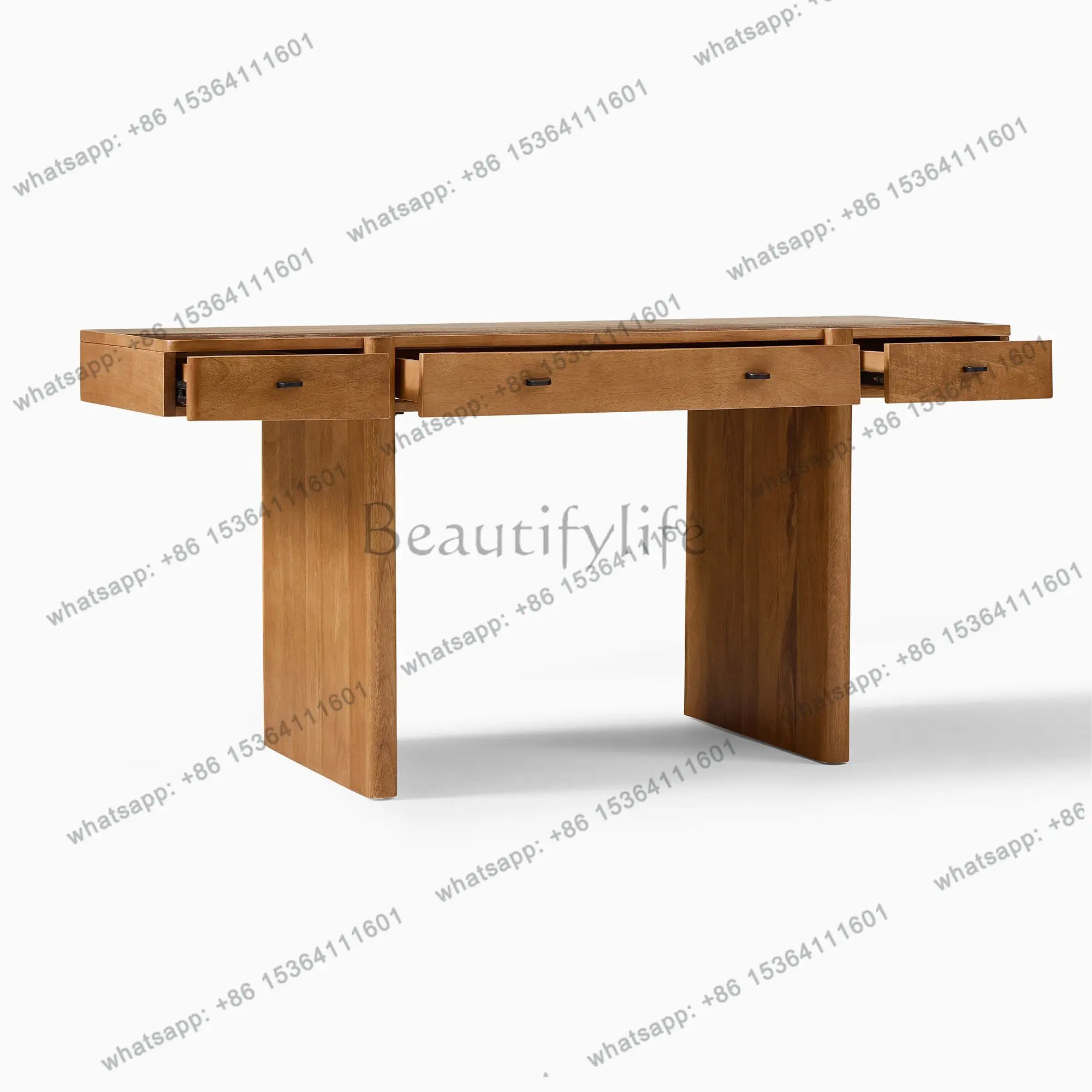 Zj. American medieval solid wood learning and writing table Nordic bedroom dresser makeup table