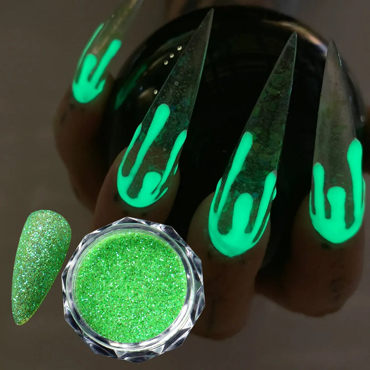 6pcs Set Nail Neon Dipping Powder Fluorescence Gradient Pigment Midnight Party Nail Art Gel Polish Sugar Dust DIY Manicure Decor