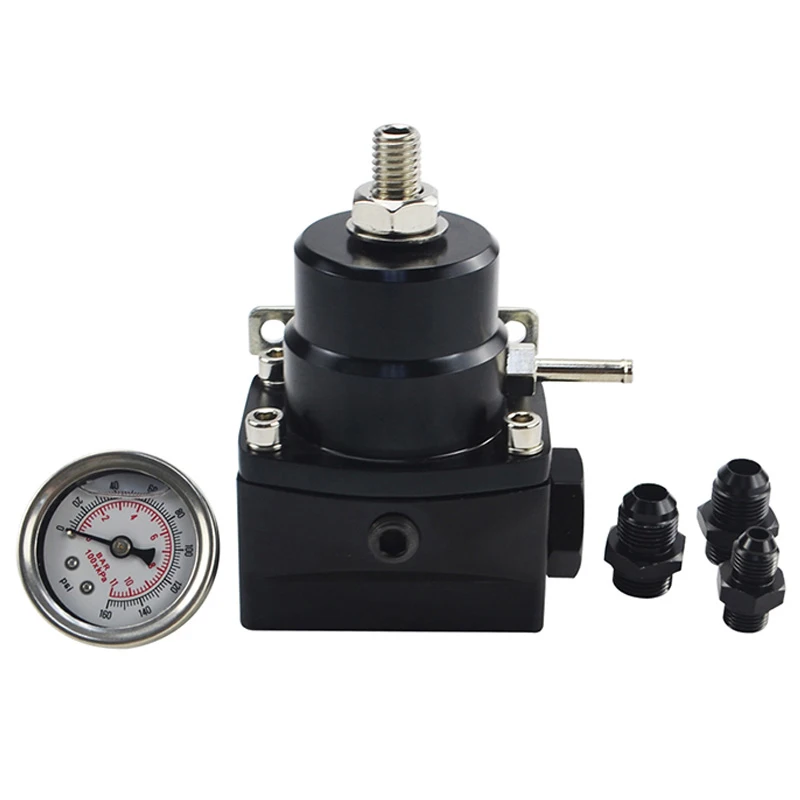 

An8 High Pressure Fuel Regulator W/ Boost -8An 8/8/6 Efi Fuel Pressure Regulator With Gauge Wlr7855