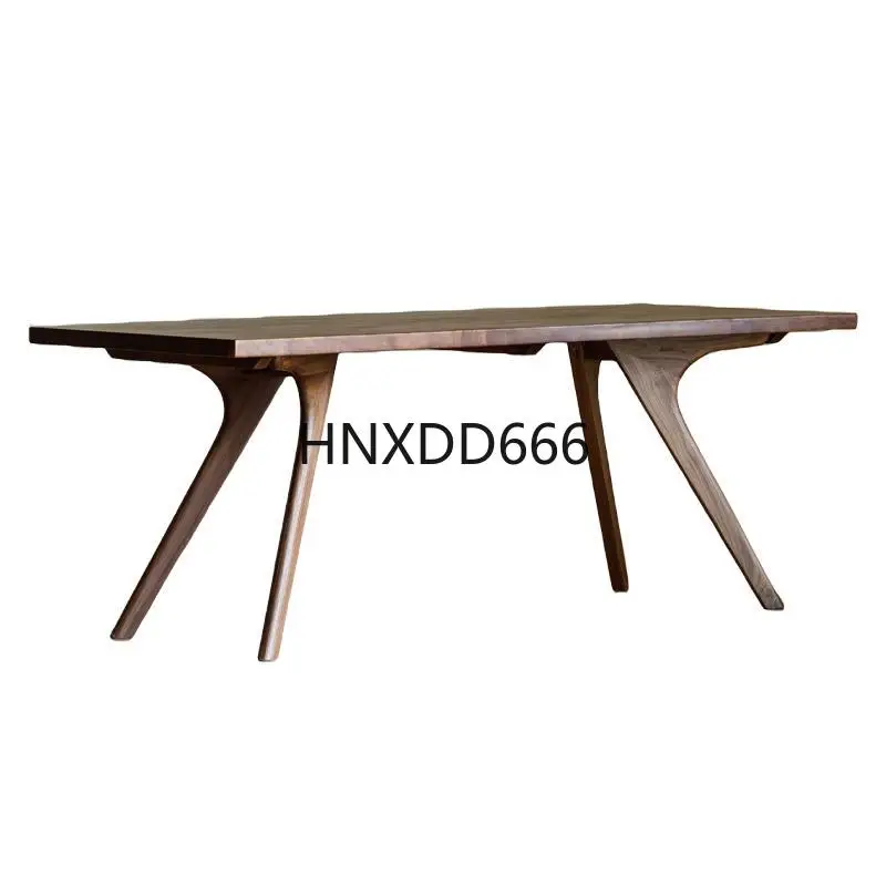 

Simple large board dining table thickened dining table black walnut