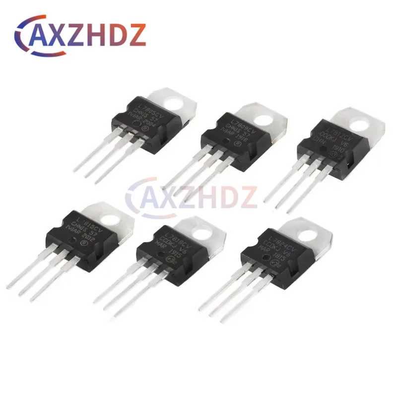 

10PCS L7805CV L7806CV L7808CV L7809CV L7810CV L7812CV L7815CV L7818CV L7824CV LM317T TO220 LM7805 Positive Voltage Regulator IC