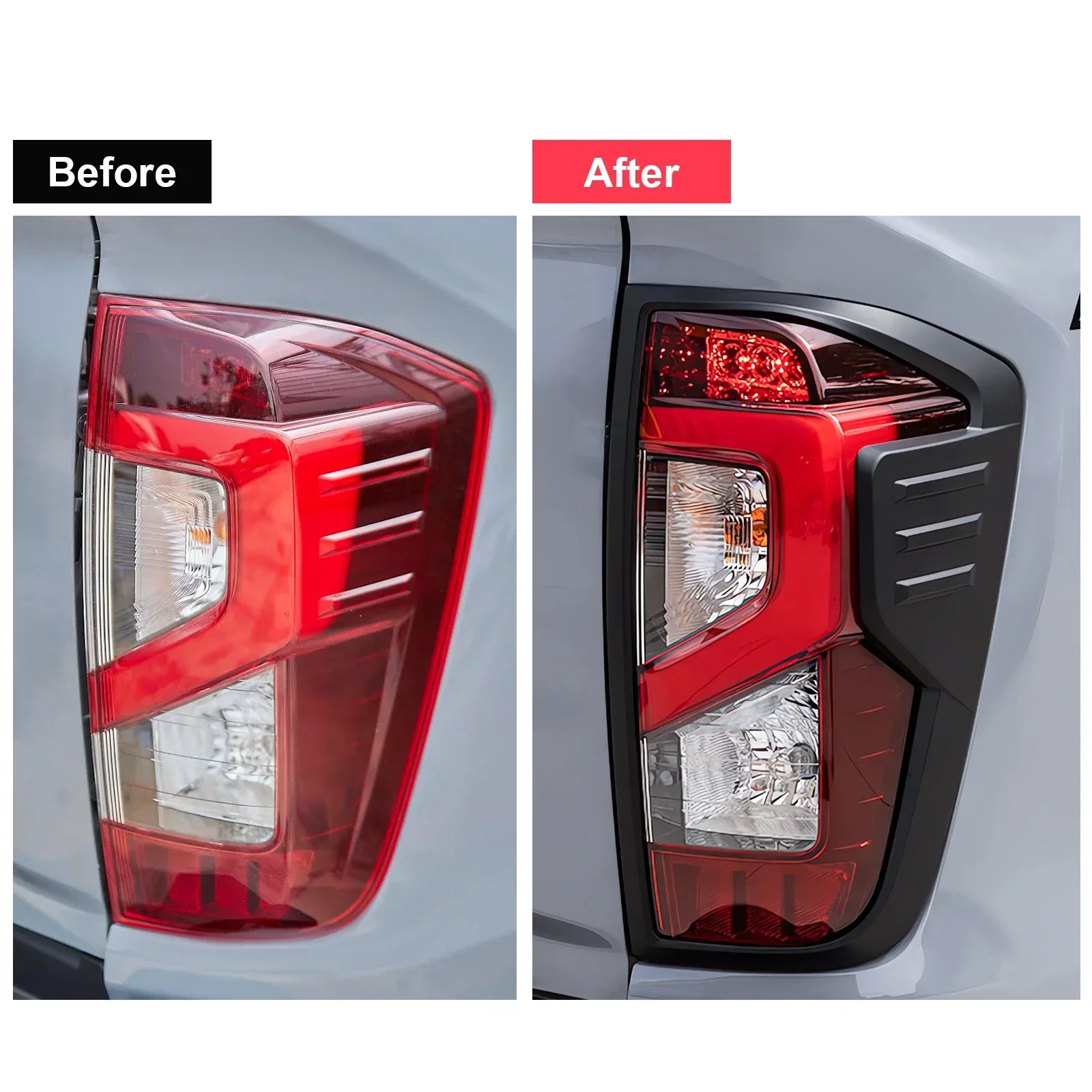 Tail Light Cover Rear Lamp Cover Trim for Nissan Navara NP300 2021 2022 2023 2024  year ABS Car Accessories 2pcs/kit