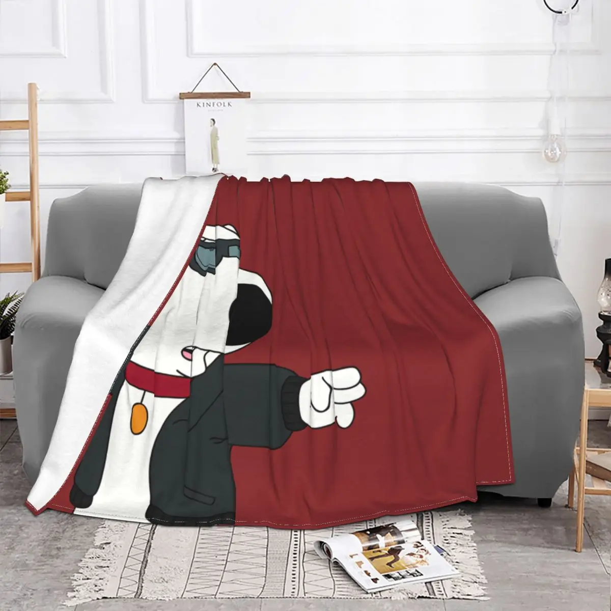 Family Cartoon Guys Blanket Flannel Spring Autumn Brian Warm Throws For Winter Bedding