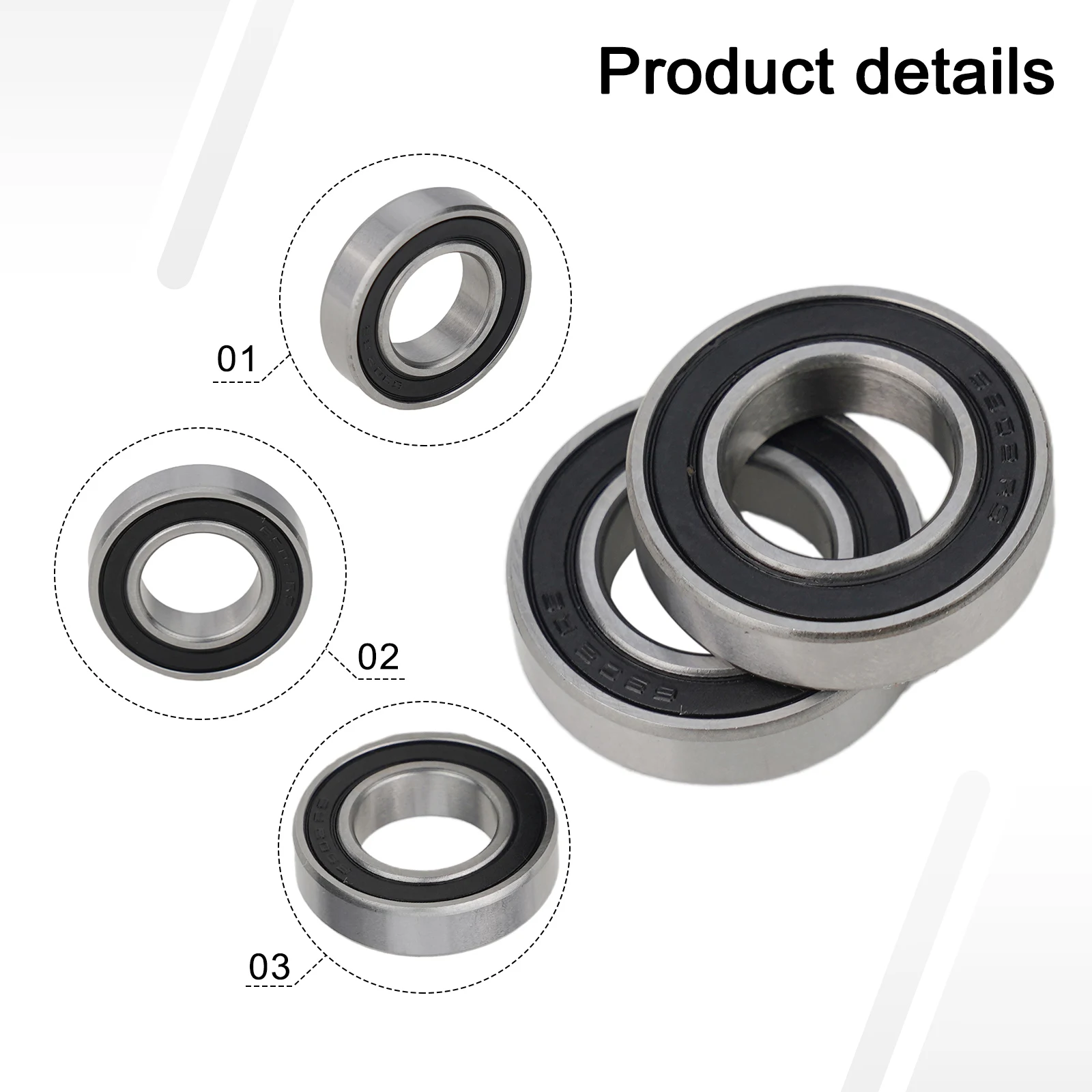 Bicycle Accessories Thin Section Bearings Rubber Sealed Steel Bearings Water and Dirt resistant 2pcs for Bikes