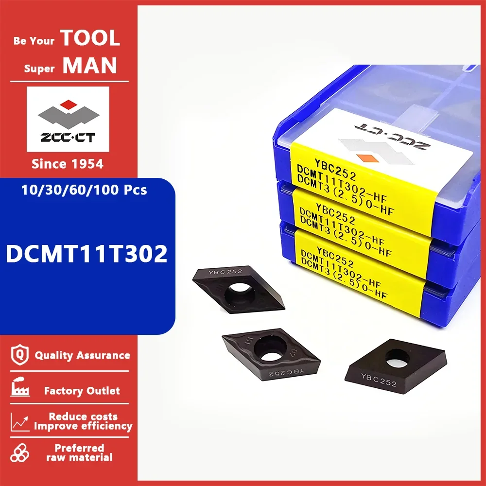 

ZCC CT DCMT11T302-HF DCMT11T302-AHF DCMT11T302-EF Фрезерные пластины Токарный инструмент DCMT 11T302 HF AHF EF Твердосплавные фрезерные токарные инструменты