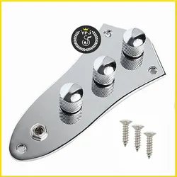 For Fende Jazz Bass Guitar Control Plate Fully Loaded Wired Switch Silver With 3 Screws Guitar Accessory Parts