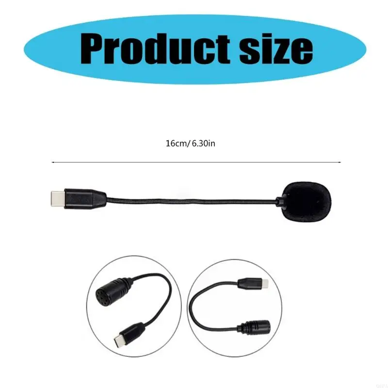 ميكروفون كمبيوتر USB C للهاتف/الكمبيوتر اللوحي/الكمبيوتر الشخصي من النوع C مع تسجيل مرن للرقبة لمدونة الفيديو