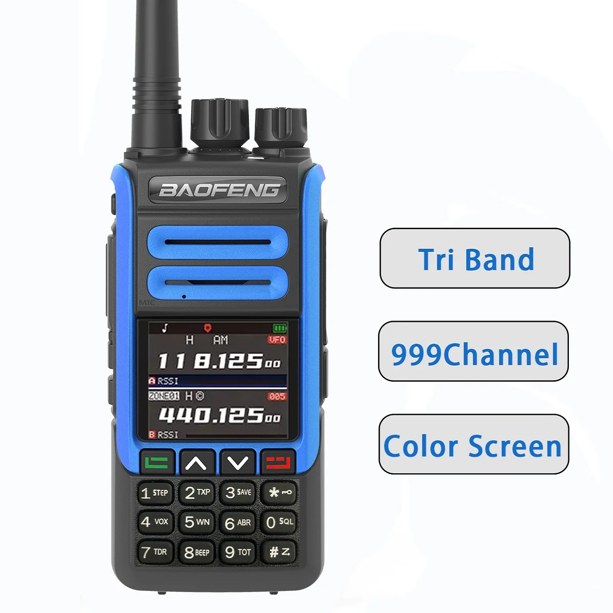 Baofeng negozio ufficiale BF-1802 Walkie Talkie 2200mah 5W Tri-Band 220-260mhz frequenza di copia Wireless Radio FM NOAA 999 canali