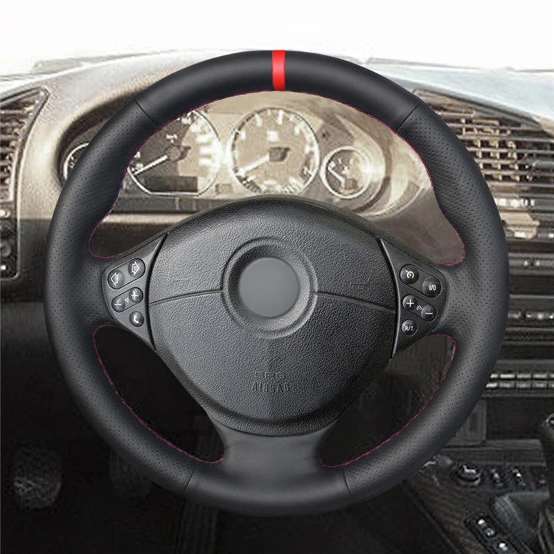 Black PU Artificial Leather car Steering Wheel Cover for BMW M Sport E36 1996-2000 E39 1995-2001 Z3 M E36/7 E36/8 1998-2002