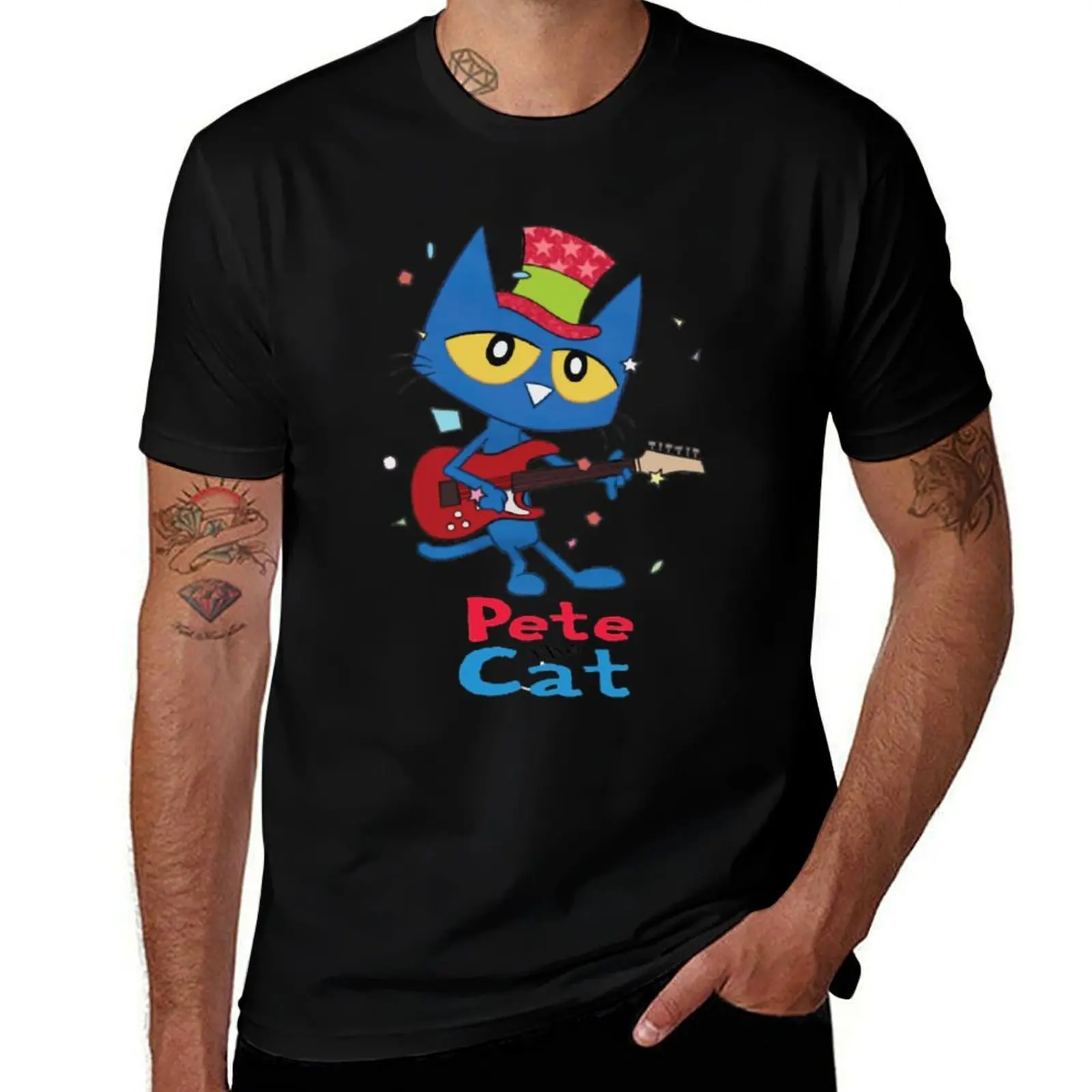 

Pete the Cat T-Shirt Breathable Sportswear T-Shirt for Men