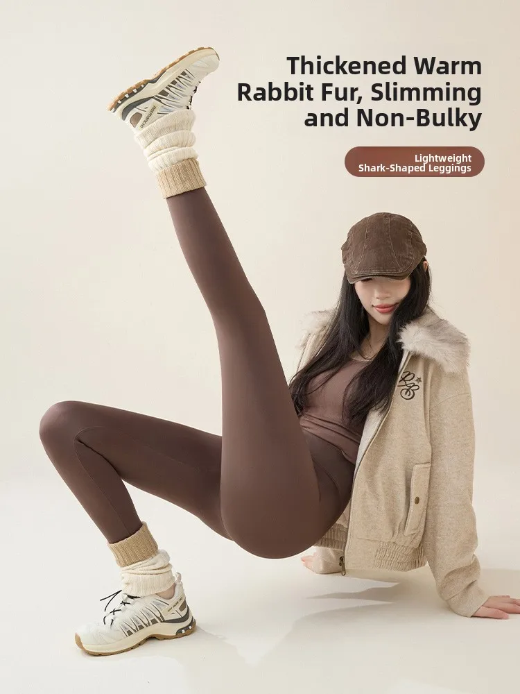 

Спортивные брюки Fitn с высокой талией на подкладке, легкие, теплые, осенне-зимние, новые повседневные длинные брюки для женщин