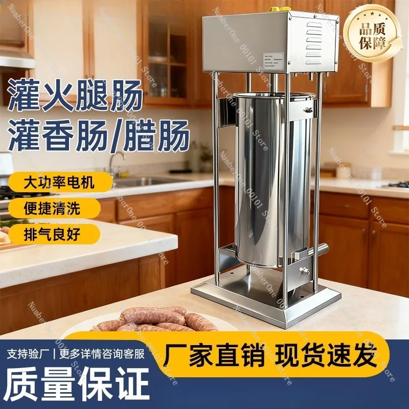 Commercial Electric Sausage Stuffer Machine Stainless Steel Meat Filler Sausage Making Processor for Hotel Restaurant Butcher