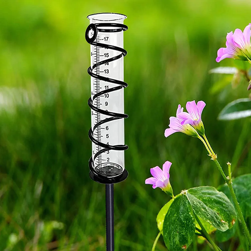 

4Pcs Cone Shaped Rain Gauge Tube Transparent Glass Measuring Device for Agriculture Garden Irrigation Management Tool