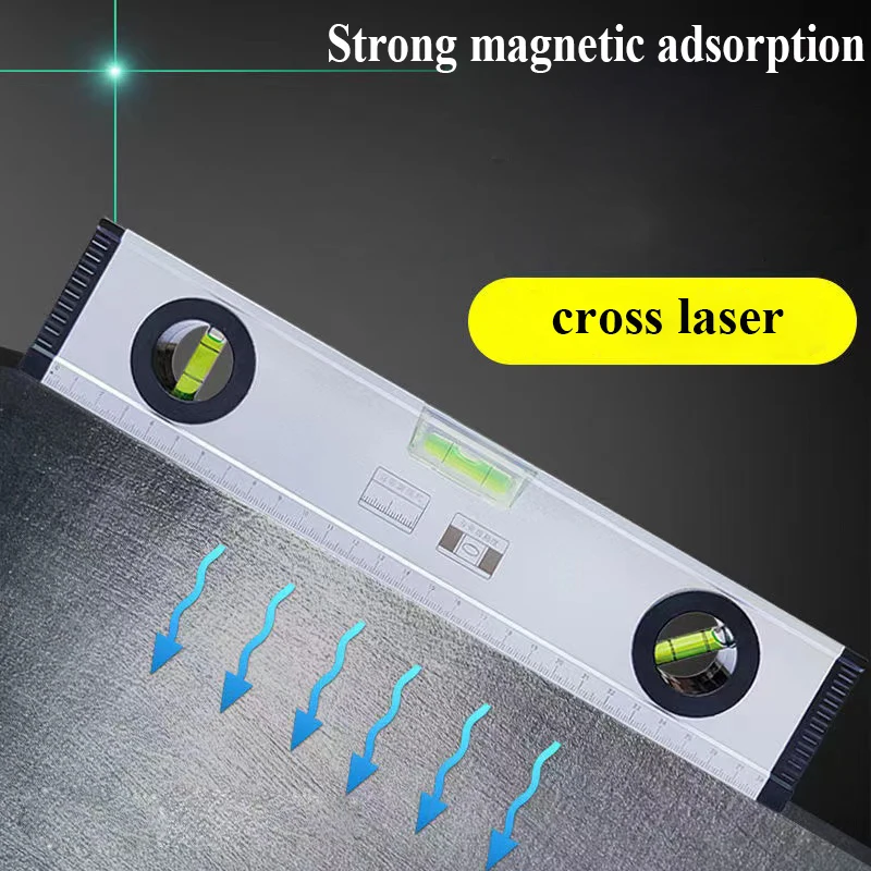 Nuovo righello di livello laser in lega di alluminio da 30 cm ad alta precisione forte strumento di misurazione della linea di colata laser a luce verde a infrarossi con forte magnetico