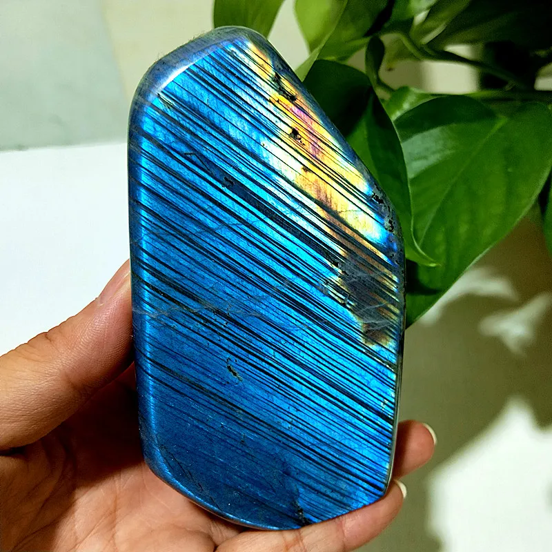 Natural Stone Devil Blue Labradorite Crystal Freeform Witchcraft Meditation Reiki Heal Heart Feng Shui Crystal Room Decor