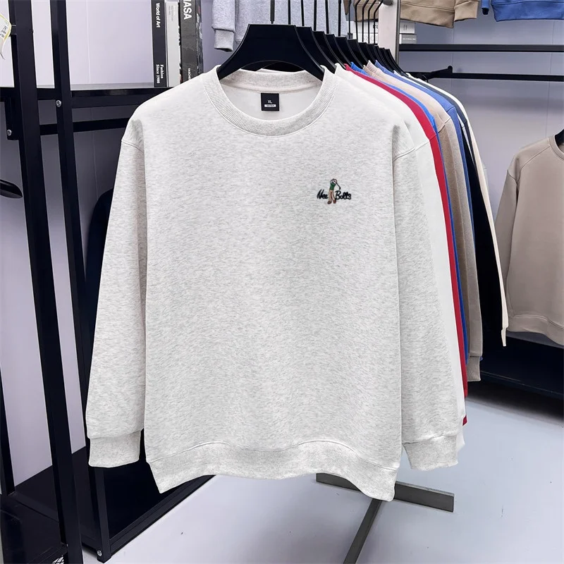 Hochwertiges Sportshirt mit Rundhalsausschnitt, Herrenmode, Luxusmarke, lässiges Golfshirt mit Buchstabenstickerei, bequemes Langarm-T-Shirt – Detail 13