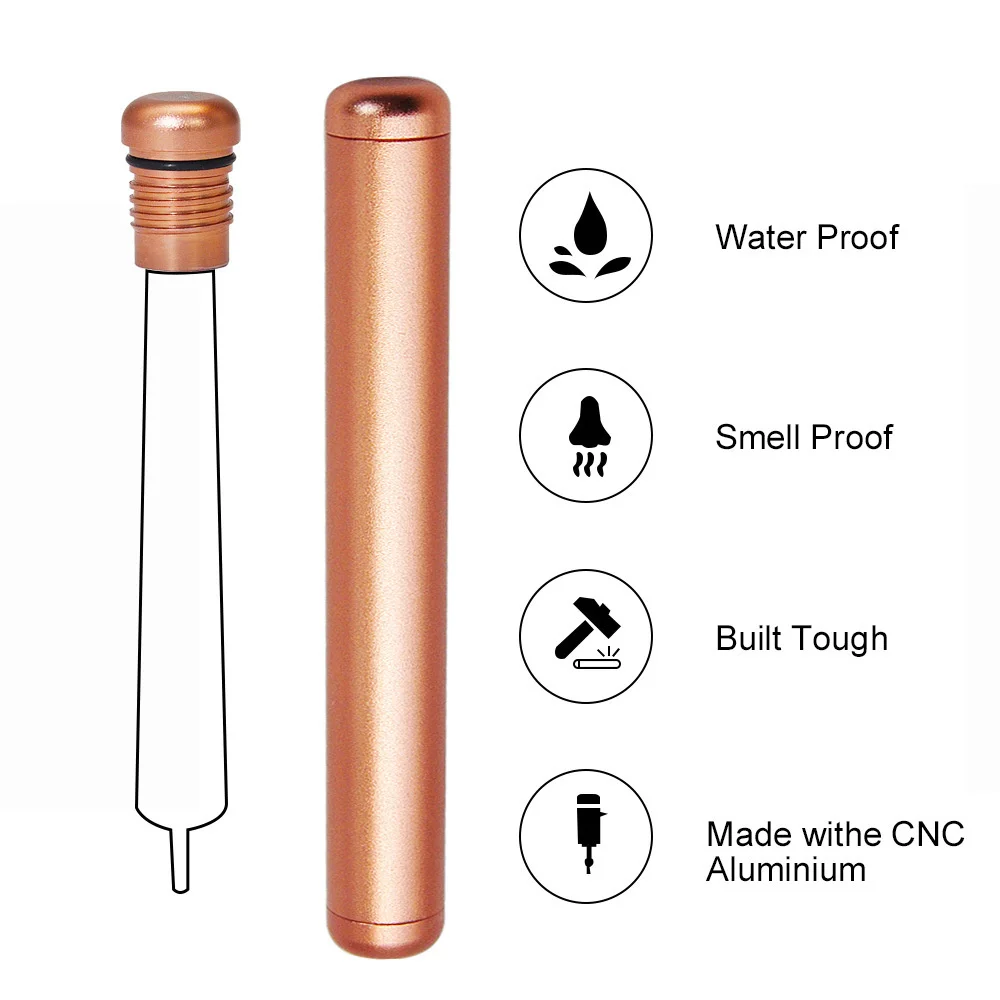 110MM Aluminum Airtight Storage Tube Container Lightweight Cigarette Holder Smell Proof Waterproof Smoking Accessories