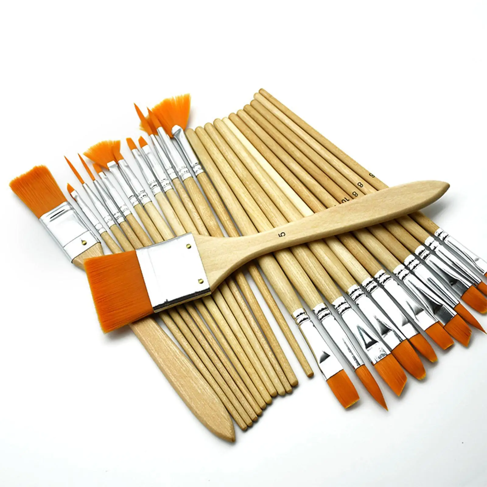 24Pcs Paint Brush Set for Acrylic Painting Body Paint Brushes with Storage Case Painting Brushes for Gouache, Kids, Adults