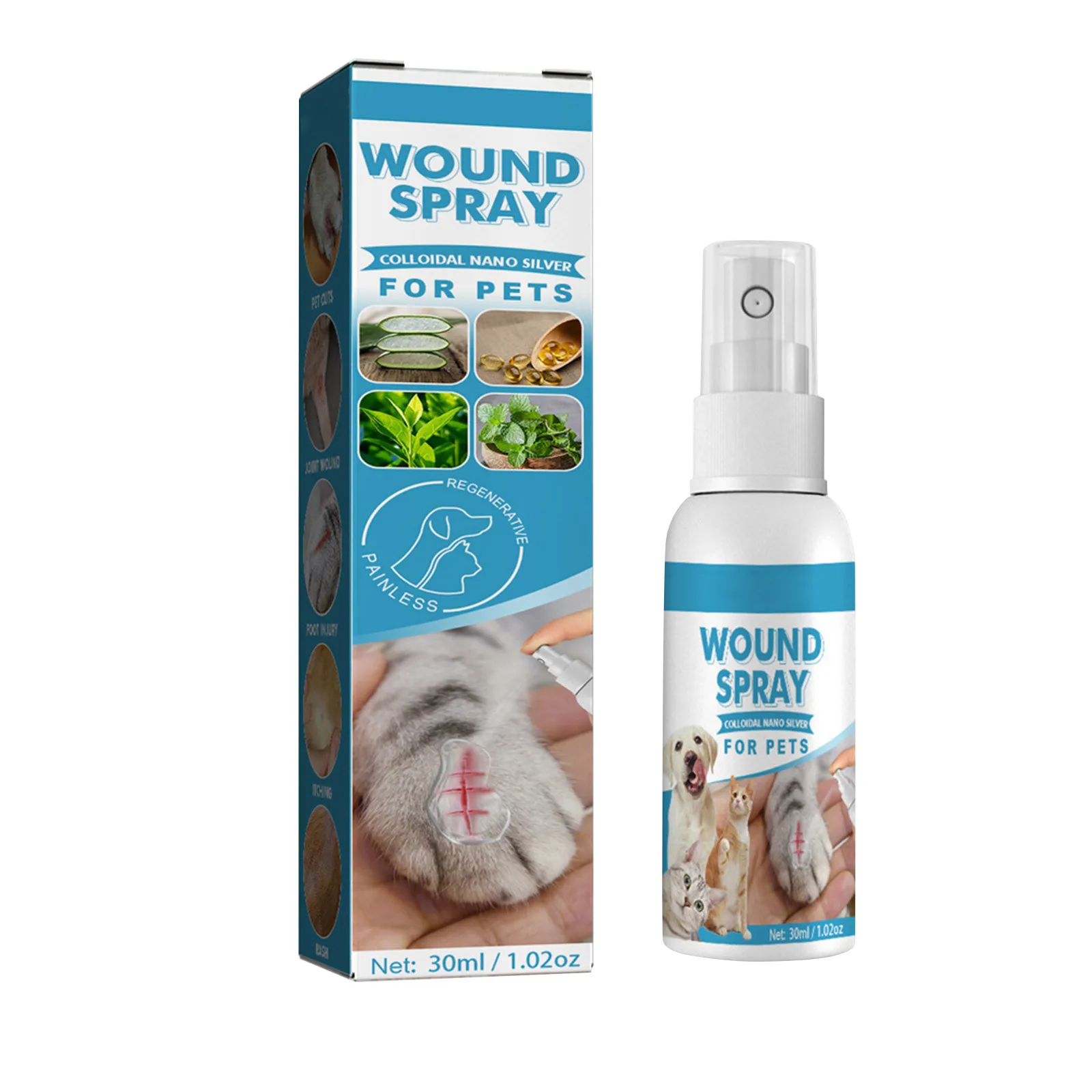 2024 New Recovery Medicated Antiseptic Spray For Dogs Cats Wound And Skin Care Sast Wound Repairing Spray For Skin Issues 30ml