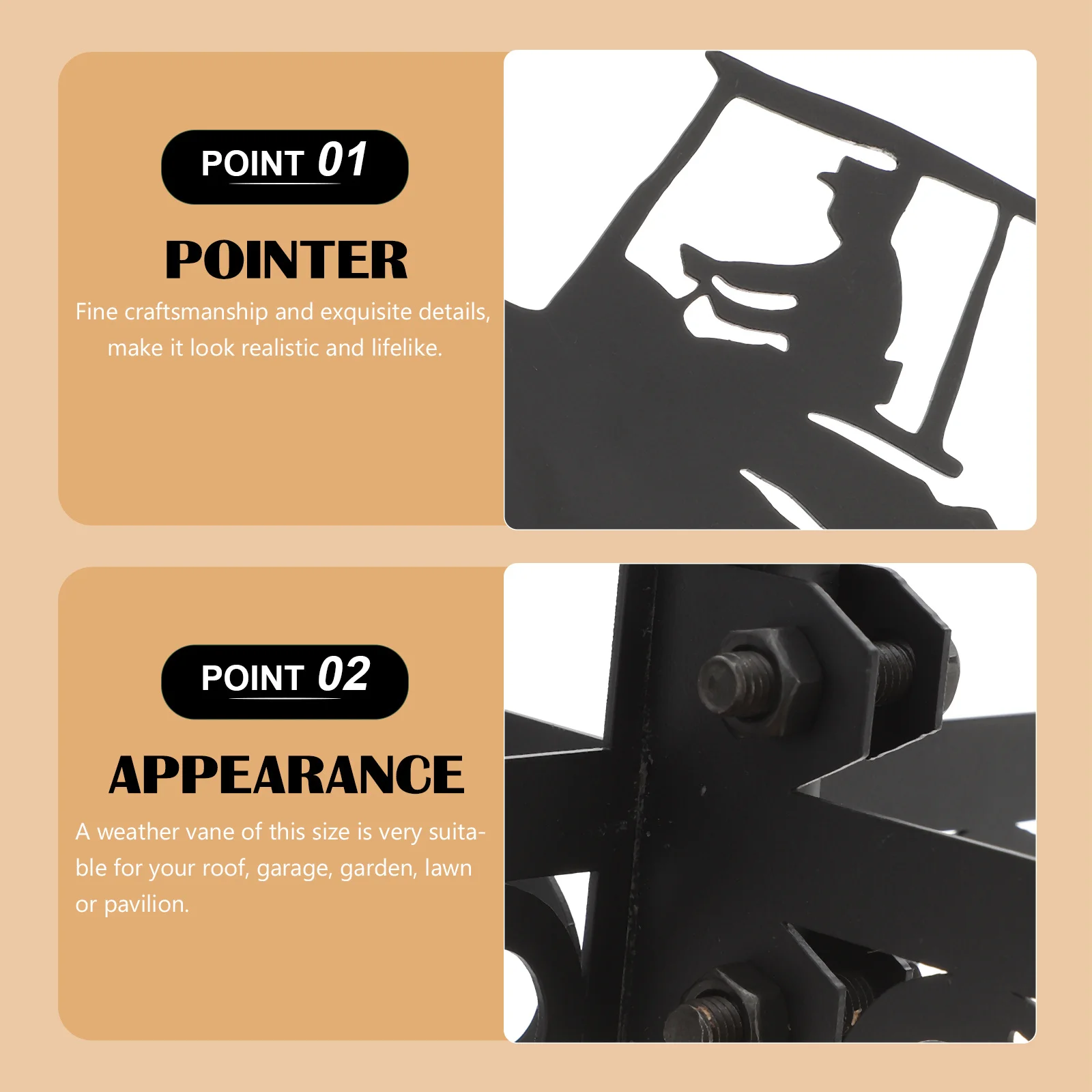 

Black Weather Vane Iron Direction Indicator For Decor Metal Weathervane European Style Outdoor