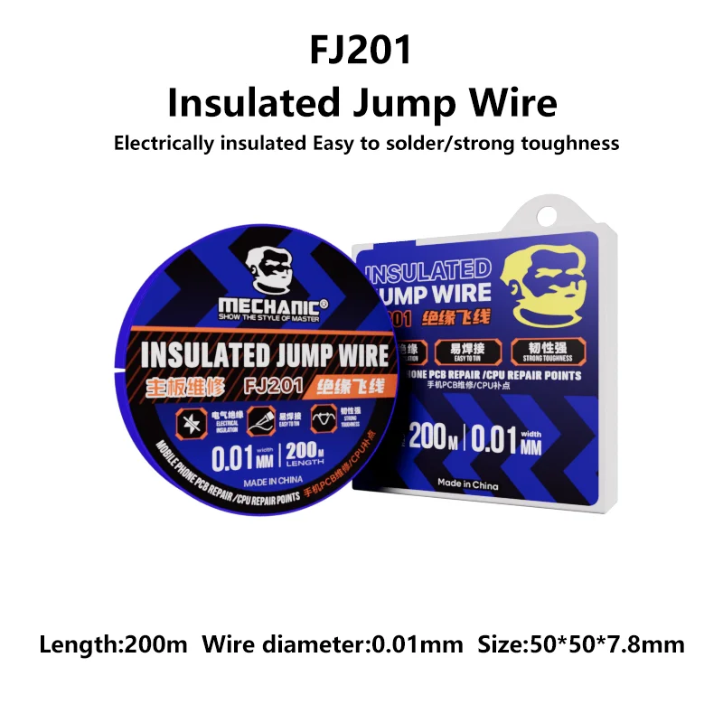 MECHANIC Jump Wires FX105 FS205 FJ201 FJ202 FX202 Extra-fine Silver Jump WireMobile phone PCB repair CPU maintenance tool