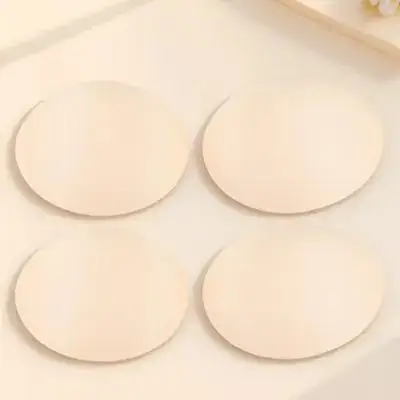 

2 Pairs Yoga Chest Pad Sports Inserts Oval Sponge Women Skin Color Universal Size Reusable Washable Bra Accessories