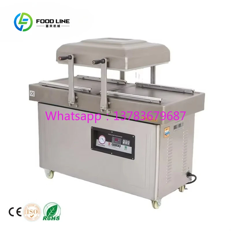 

Customized Film Pouch Bags Foil Meat Food Sealing Packer Double Chamber Vacuum Packing Machine for Food