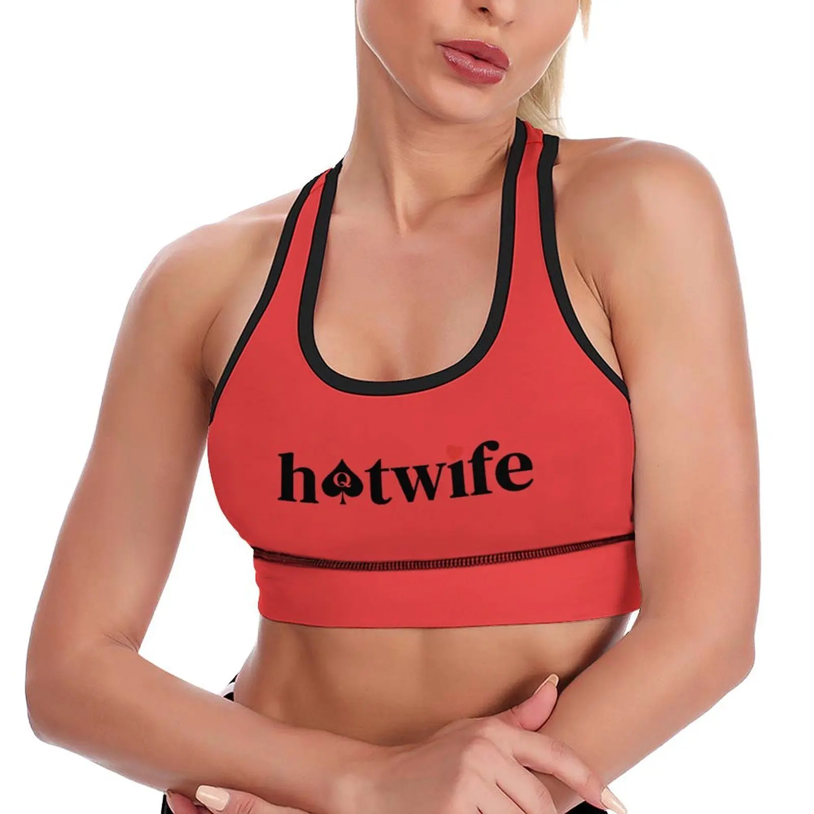 قمصان بدون أكمام مطبوعة من Hotwife للنساء، قمصان قصيرة بدون أكمام برقبة على شكل حرف U، قمصان رياضية أساسية مقصوصة من Racerback للخروج #4