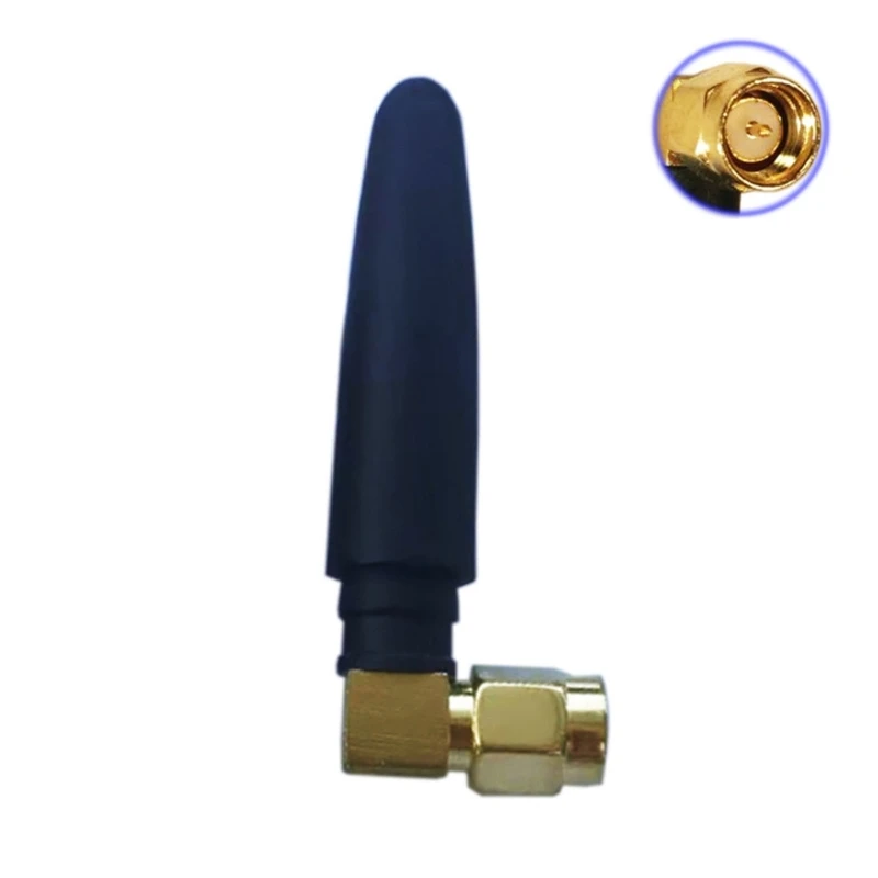 2024 New SMA Connector GSM Antenna 3dBi 2400-2500MHz 5cm Length SMA Male Elbow Connector fitting for Mini PCI Card Camera USB