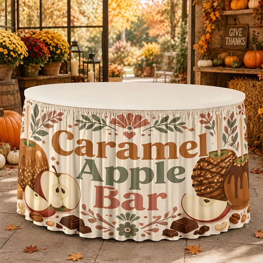 1 tablecloth table skirt, honey apple bar