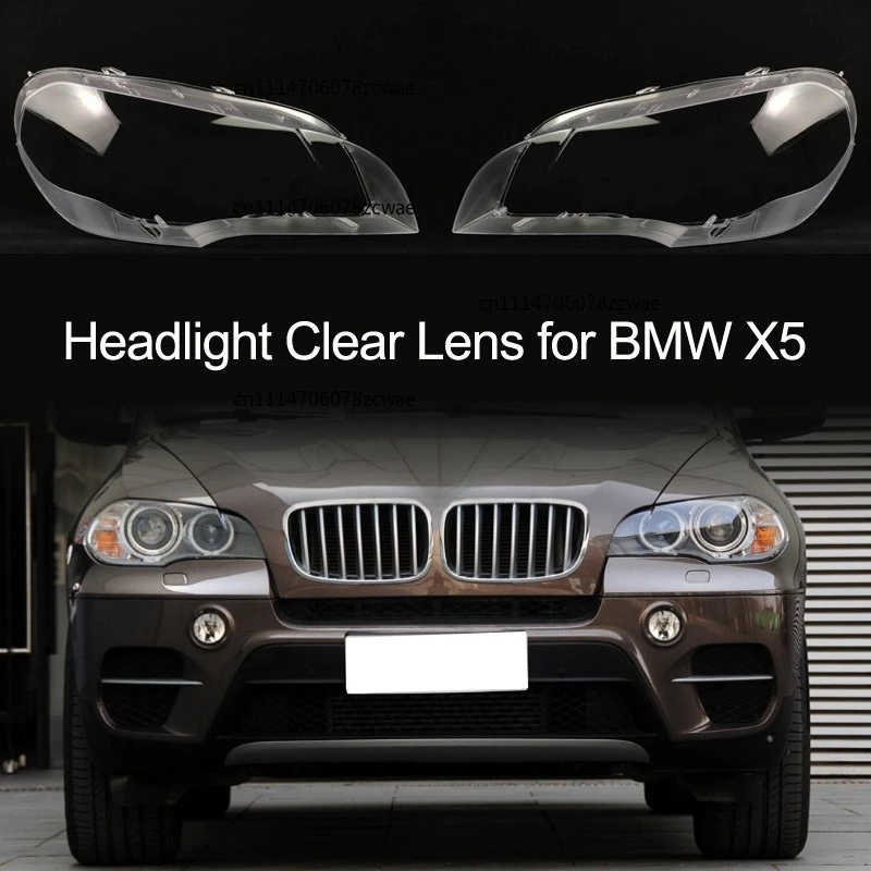 ZOCI-Car Front Headlight Cover Lens Glass Headlamps Transparent Lampshade Lamp Shell Masks For BMW X5 E70 2008-2013