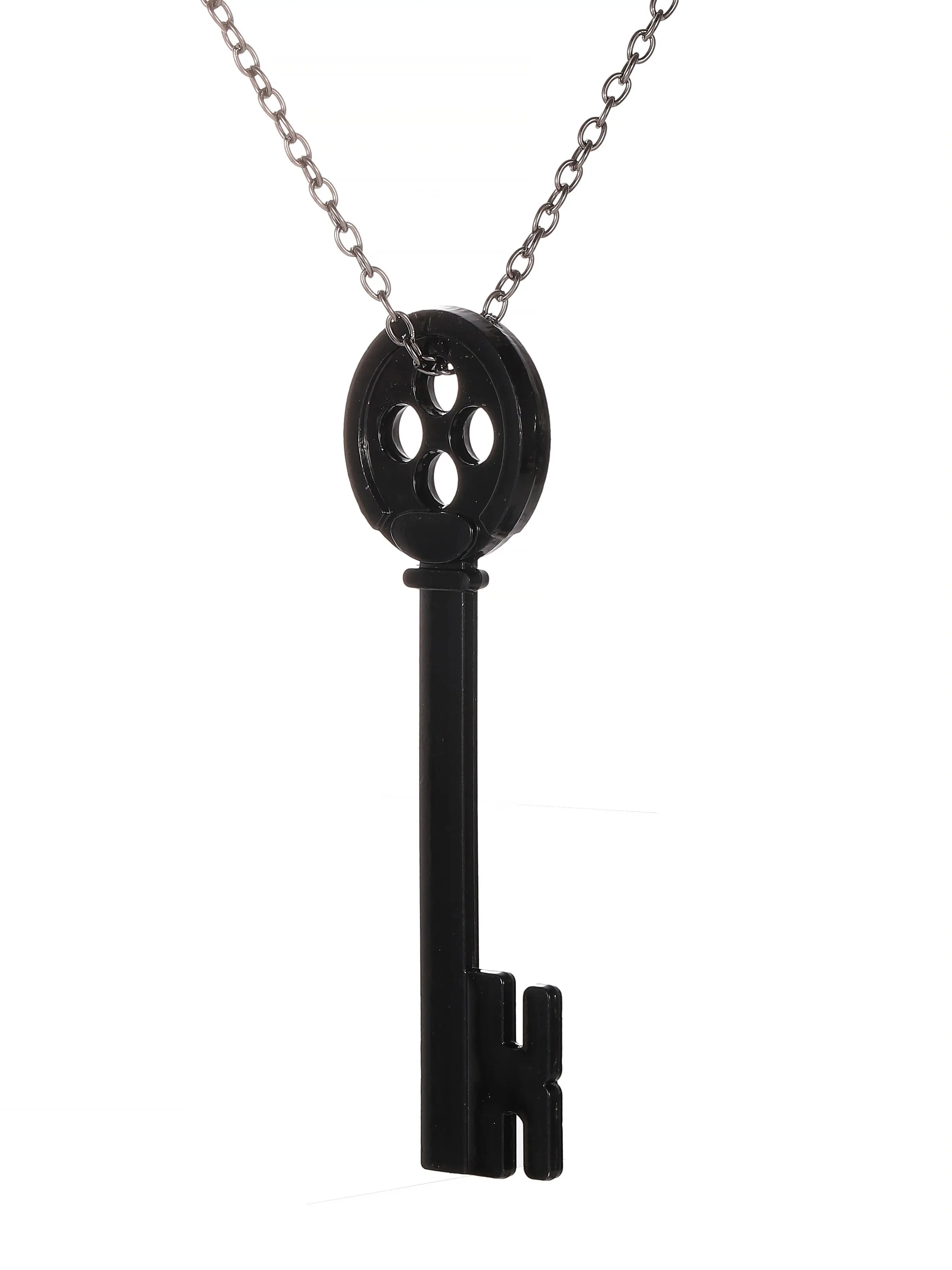 Mode Halloween Metall Coraline Schlüssel Skelett Requisiten Schlüsselbund Neil Gaiman Retro Schwarz Schatztruhe Schlüssel Halskette Schmuck Geschenke
