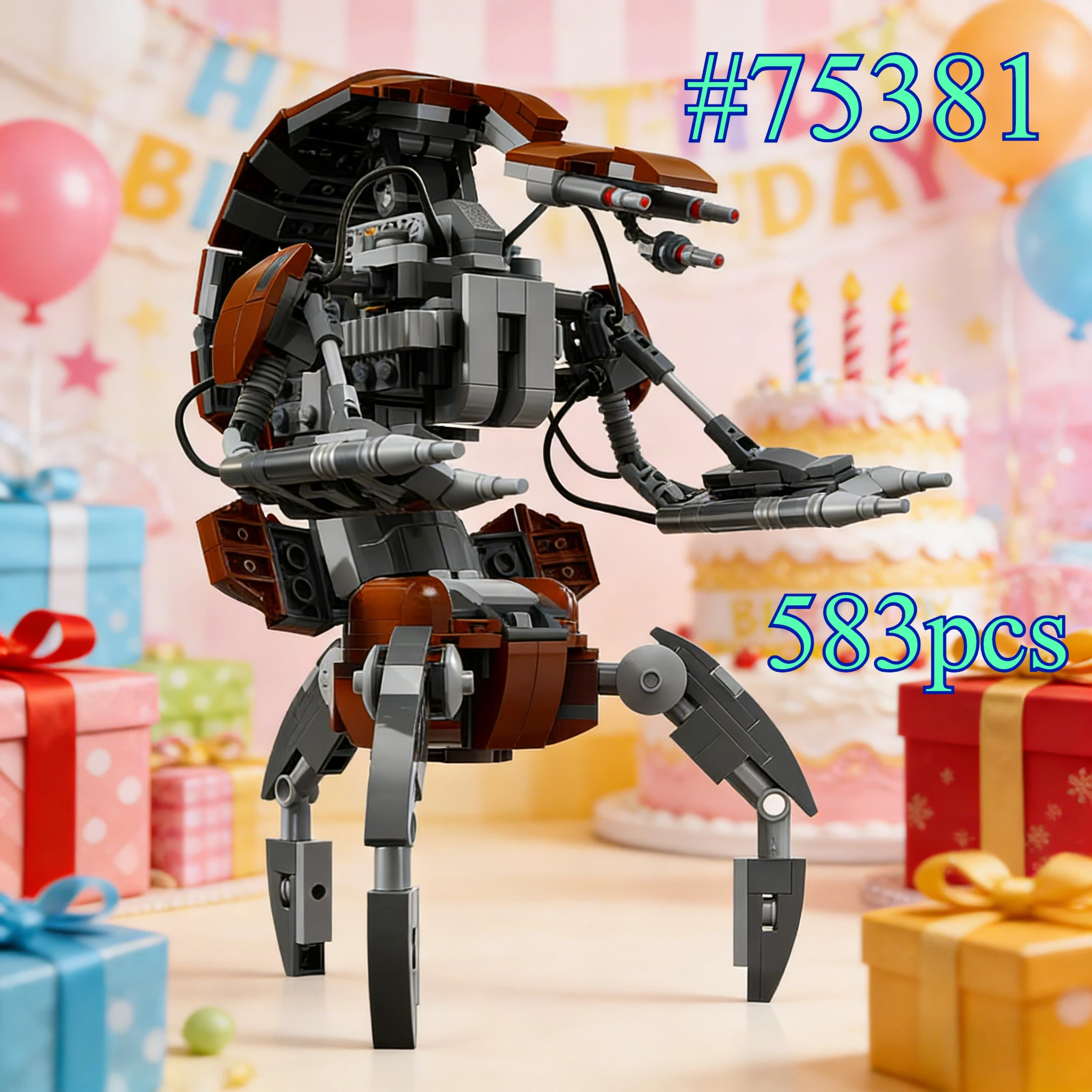 

Наборы строительных блоков Variable Spherical Robot 75381, подходящие для подарков на день рождения, совместимые с деталями Lego, 583 шт.