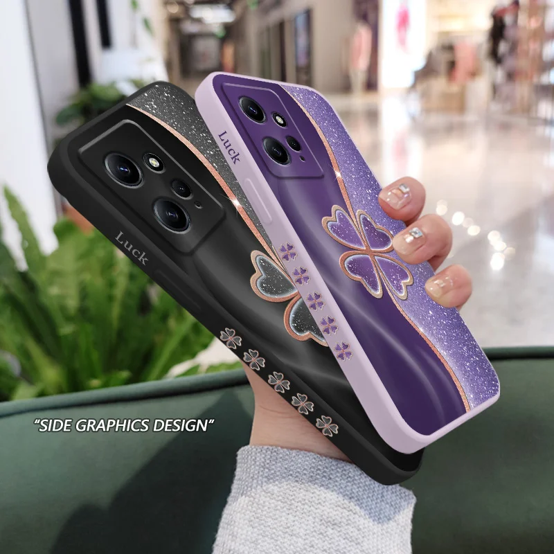 Lucky Grass Phone Case For Xiaomi Redmi Note 14 13 12 12S 11 11S 10 10T 10S 9 9S 8 Pro Plus 4G 5G Liquid Silicone Cover