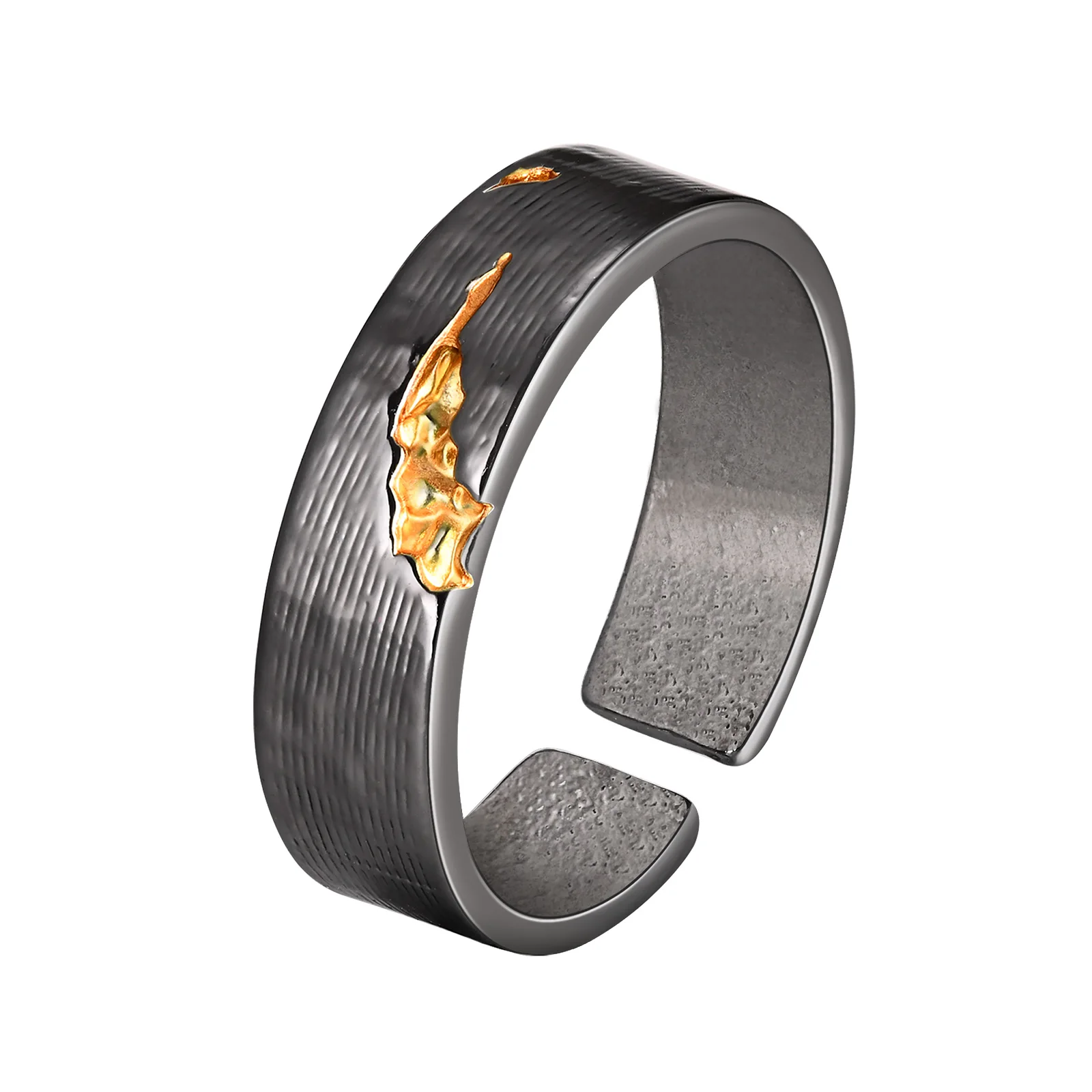 Vnox Retro Carved Light  Ring For Men Vintage Handmade Ancient silver Open Ring Punk Gothic Finger Jewelry Love Gift To Boys