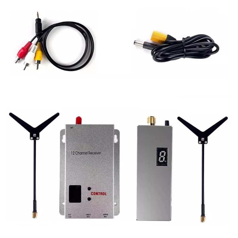 Advanced 1.2GHz 1.3GHz1.6W Wireless UAV Transmitter Extended Distance 5KM Support Format Switchable 8-Channel