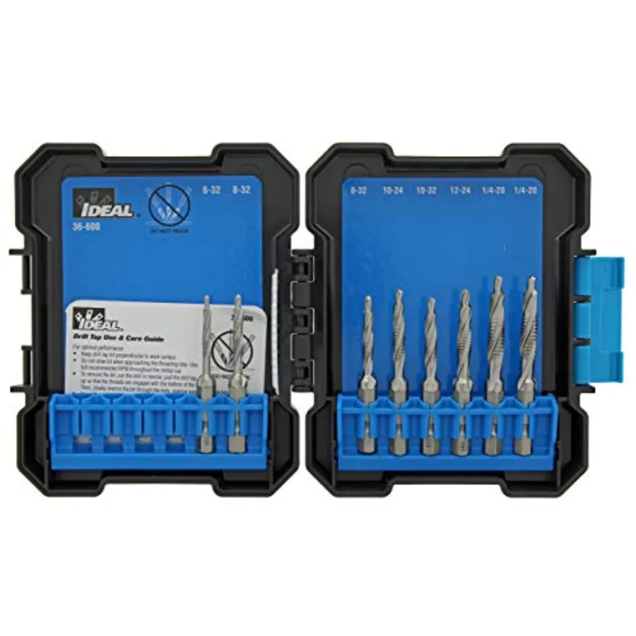 

Ideal Electrical 36-600 Standard Drill/Taps - 8 Piece 1/4 in. Hex Shank Drilling Tapping HSS Bit Kit