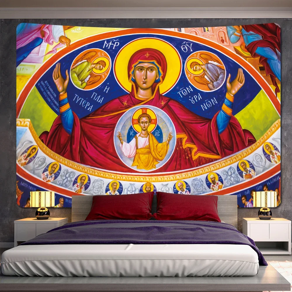 Christ Church Fresco Angel Psychedelic Scene Home Decor Art Tapestry Hippie Bohemian Tarot Pretty Room Wall Decor