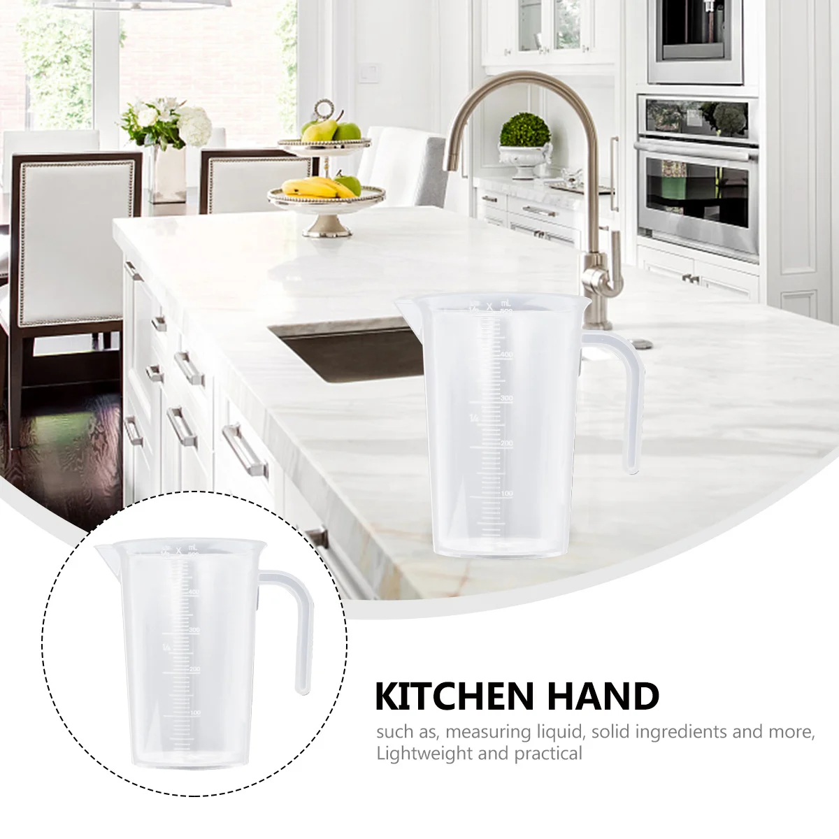 

4pcs 500Ml Plastic Measuring Cup Clear Graduated Liquid Solid Measurement Kitchen Baking Tool Transparent Measuring Container