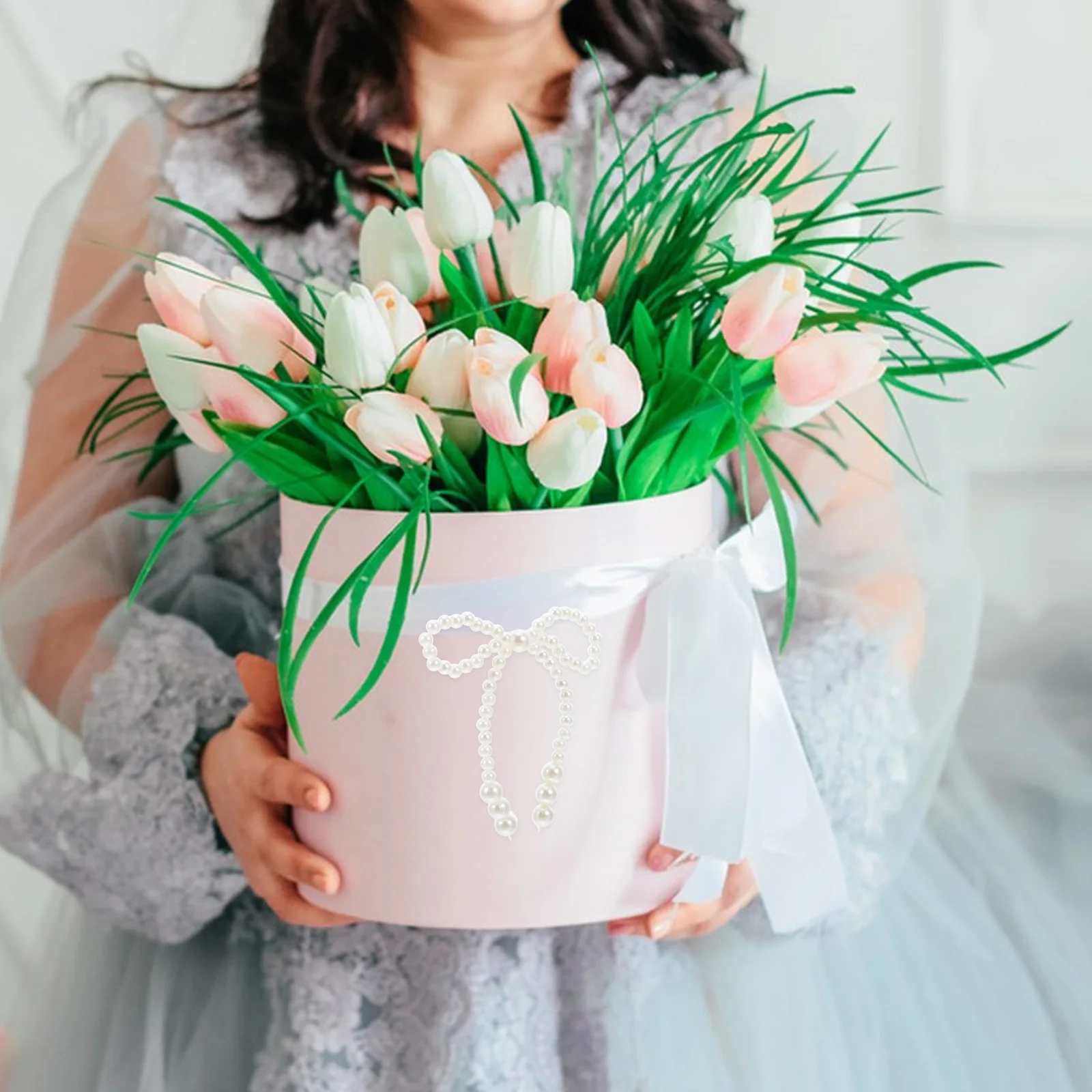 

10Pcs Imitation Pearl Bow Cake Decoration White Bowknot Cupcake Toppers Wedding Birthday Party Decor Bow Decoration