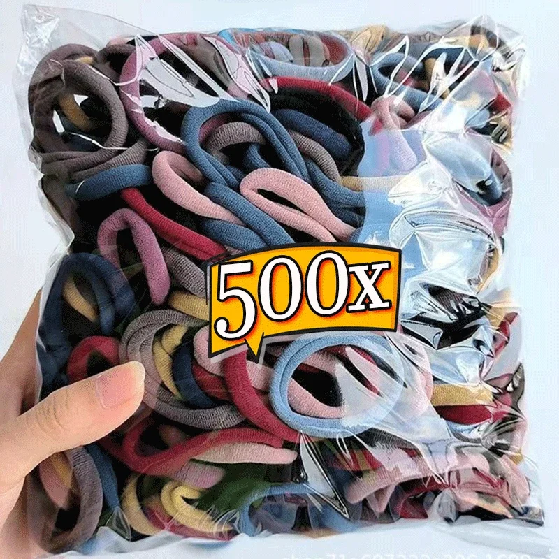 100/500pcs Small Colorful Rubber Hairbands Girls Kid Basic Nylon Ponytail Holder Scrunchie Ealstic Headwear Ties Accessories