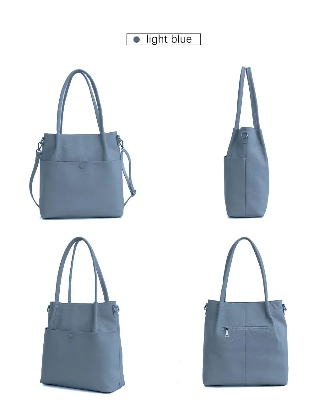 Zency Frauen Eimer Tasche Aus Echtem Leder Große Kapazität Shopper Luxus Casual Handtasche Weiblichen Umhängetasche Schulter Tragetaschen – Detail 12