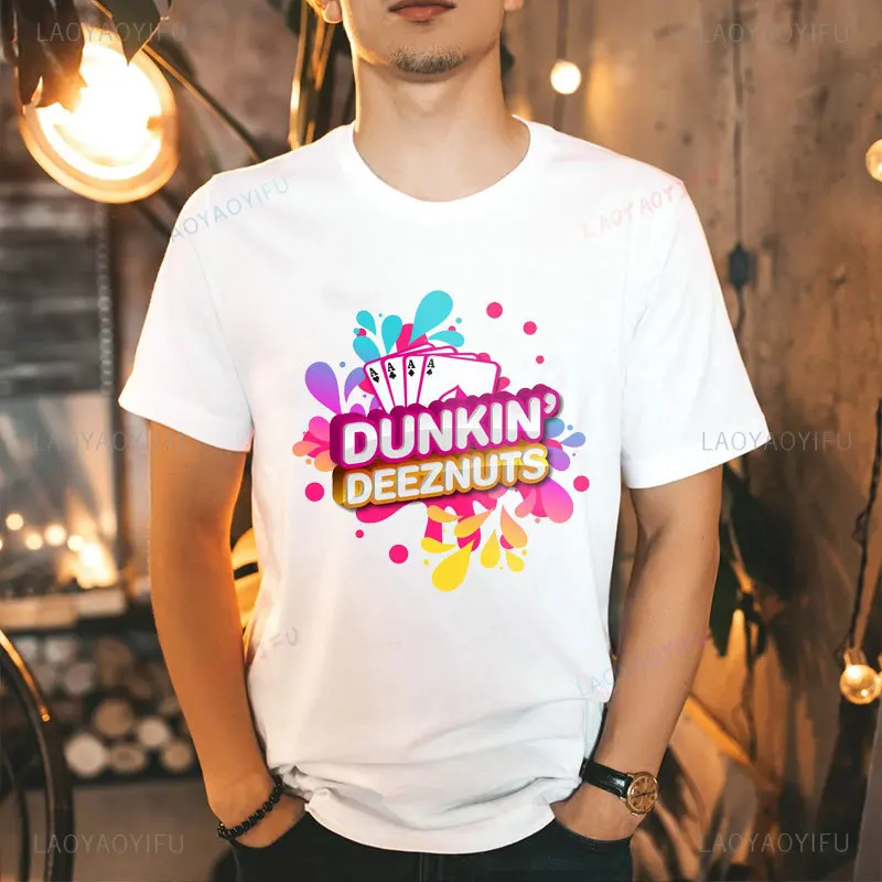 Футболка с изображением орехов и орехов Dunkin deeznut, хлопковая футболка, эстетичная одежда, футболки с графическим рисунком, свежие уникальные красочные расслабляющие кофейные Топы